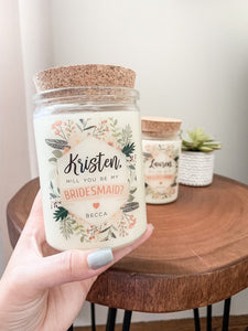 Personalized Bridesmaid Soy Candle