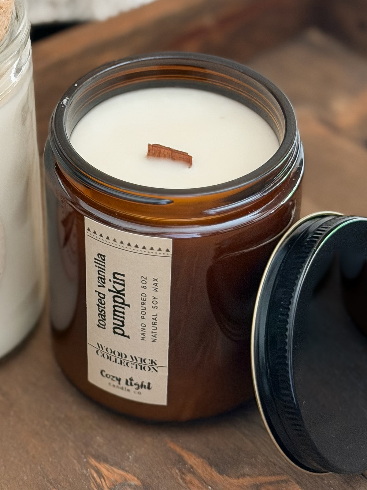 TOASTED VANILLA PUMPKIN Wood Wick Candle