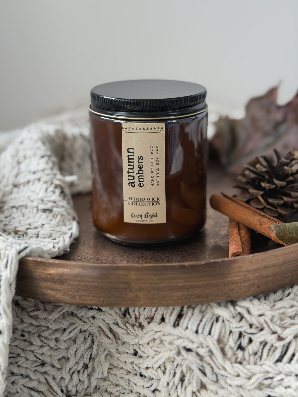 AUTUMN EMBERS Wood Wick Candle