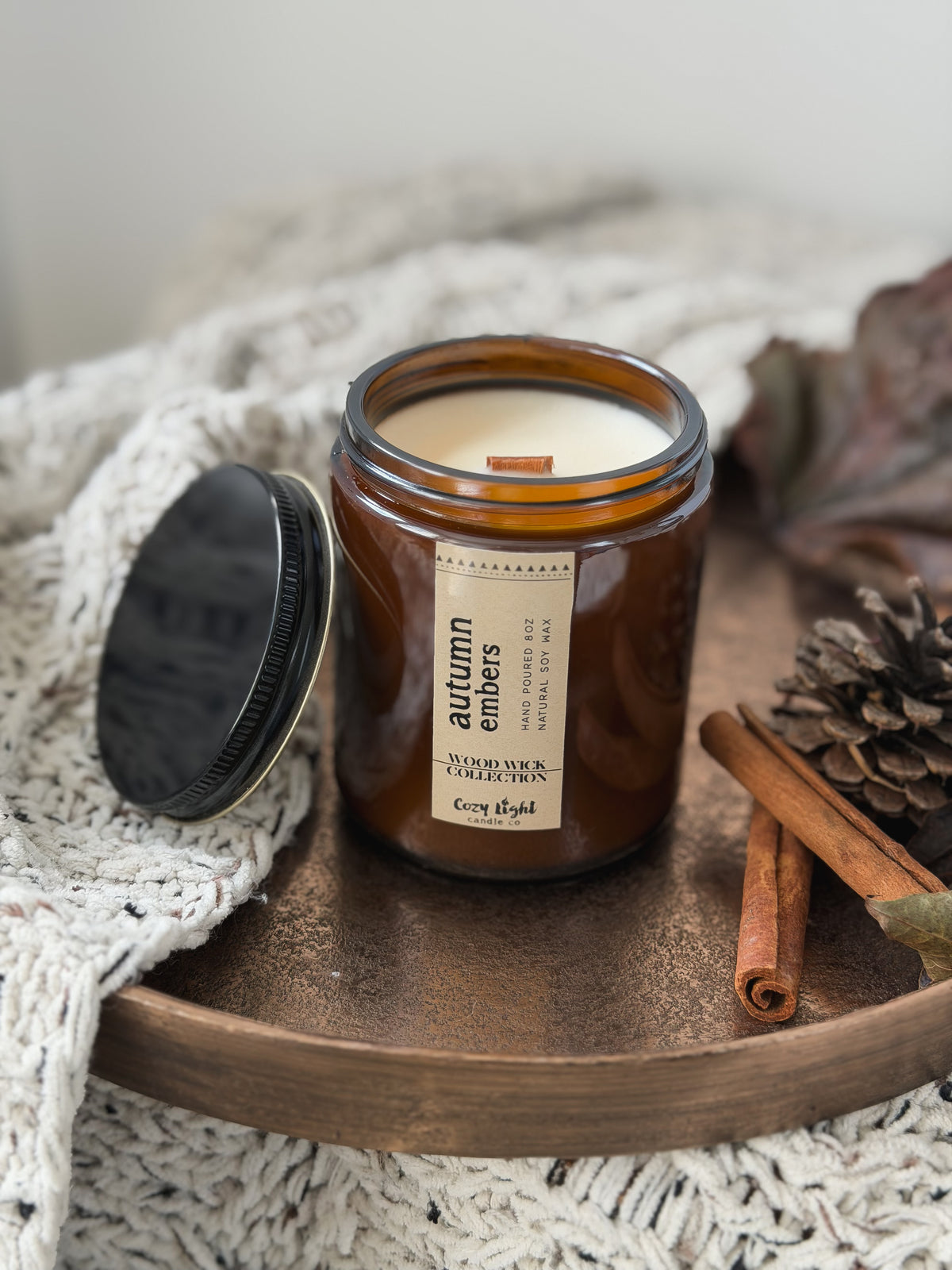 AUTUMN EMBERS Wood Wick Candle