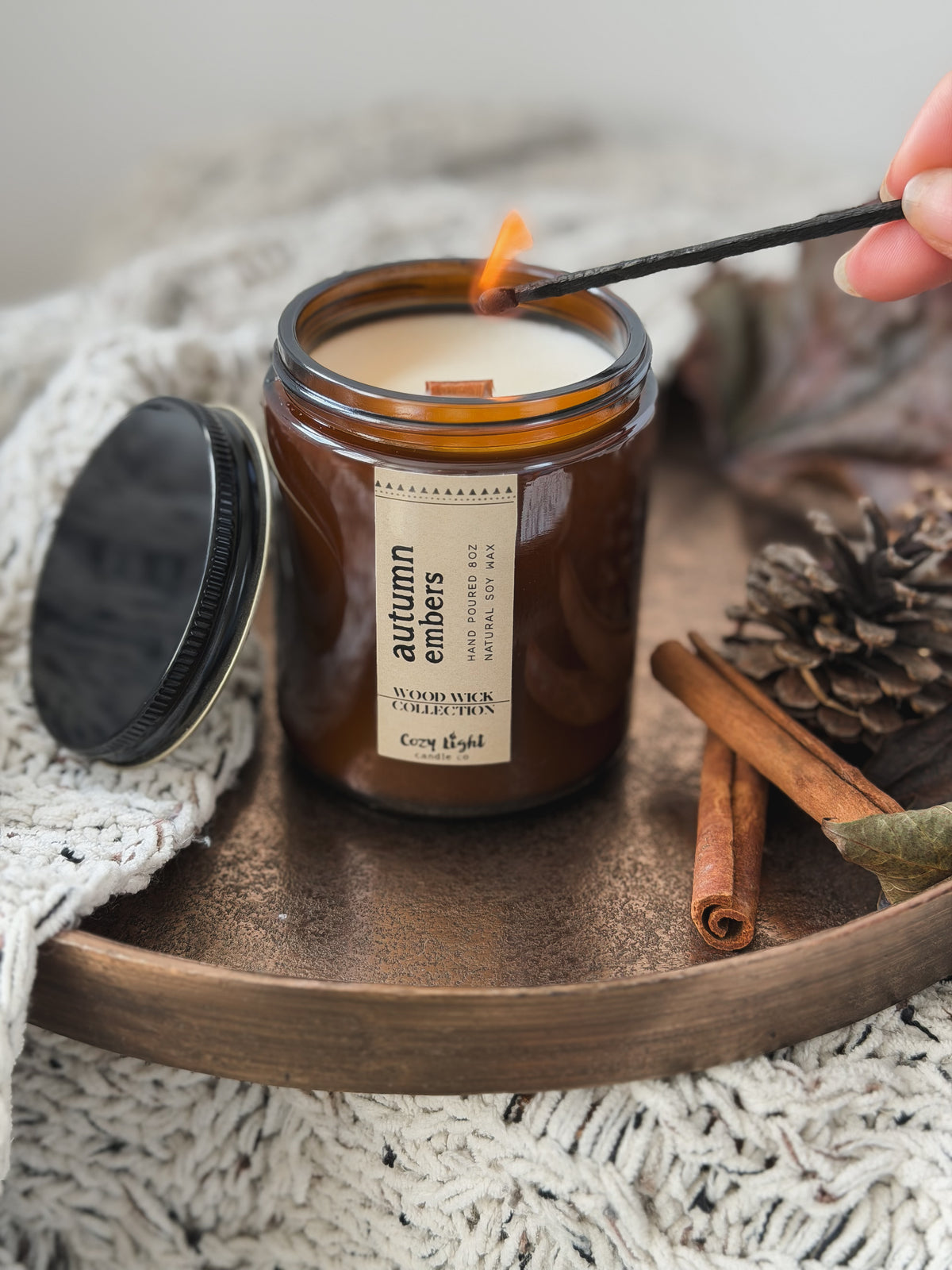 AUTUMN EMBERS Wood Wick Candle