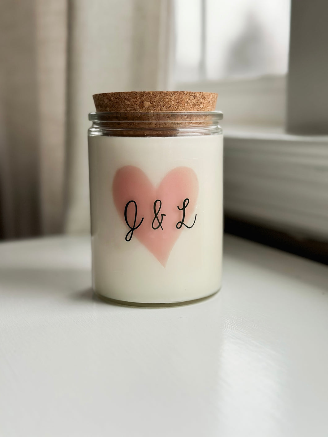 Heart Initials Personalized Soy Candle