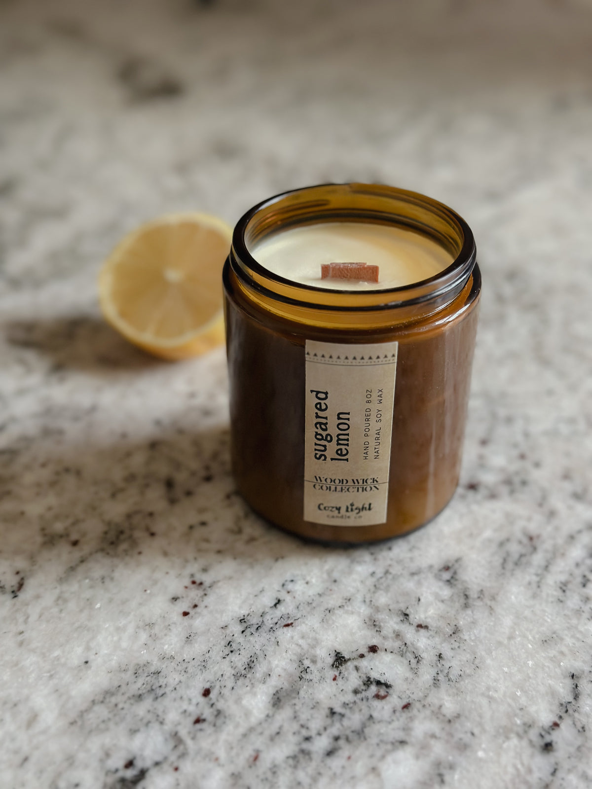 SUGARED LEMON Wood Wick Candle