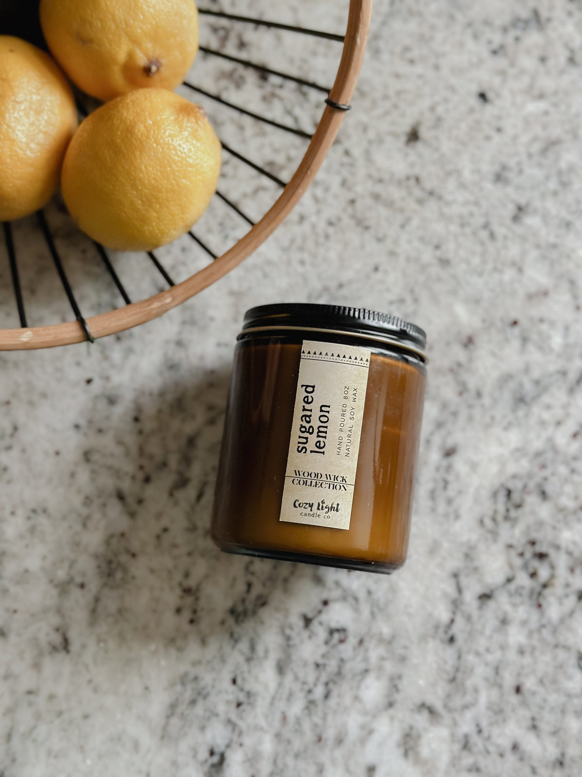 SUGARED LEMON Wood Wick Candle
