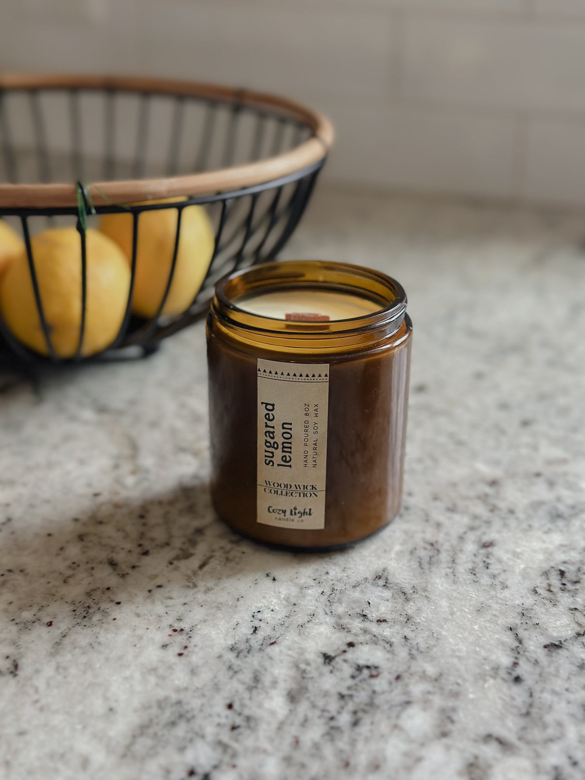 SUGARED LEMON Wood Wick Candle