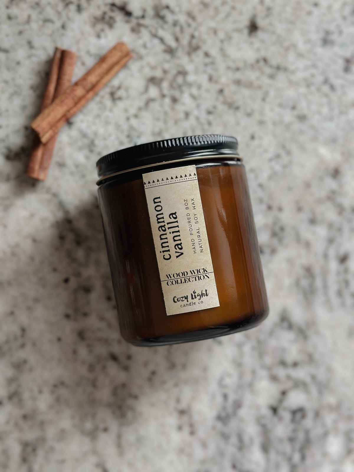 CINNAMON VANILLA Wood Wick Candle