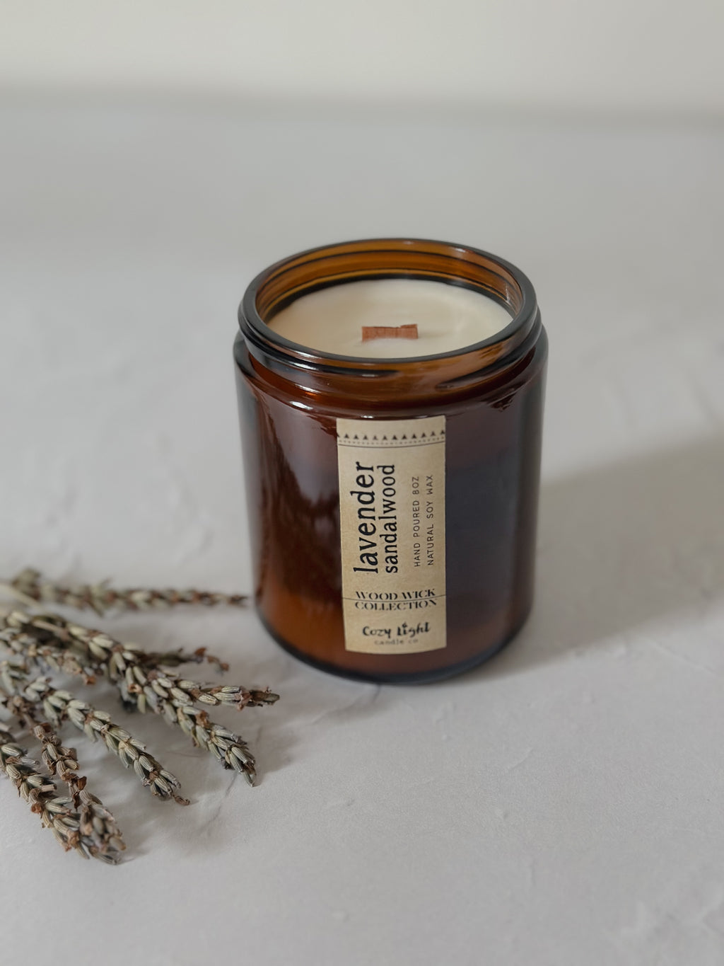 LAVENDER SANDALWOOD Wood Wick Candle