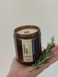 ROSEMARY MINT Wood Wick Candle