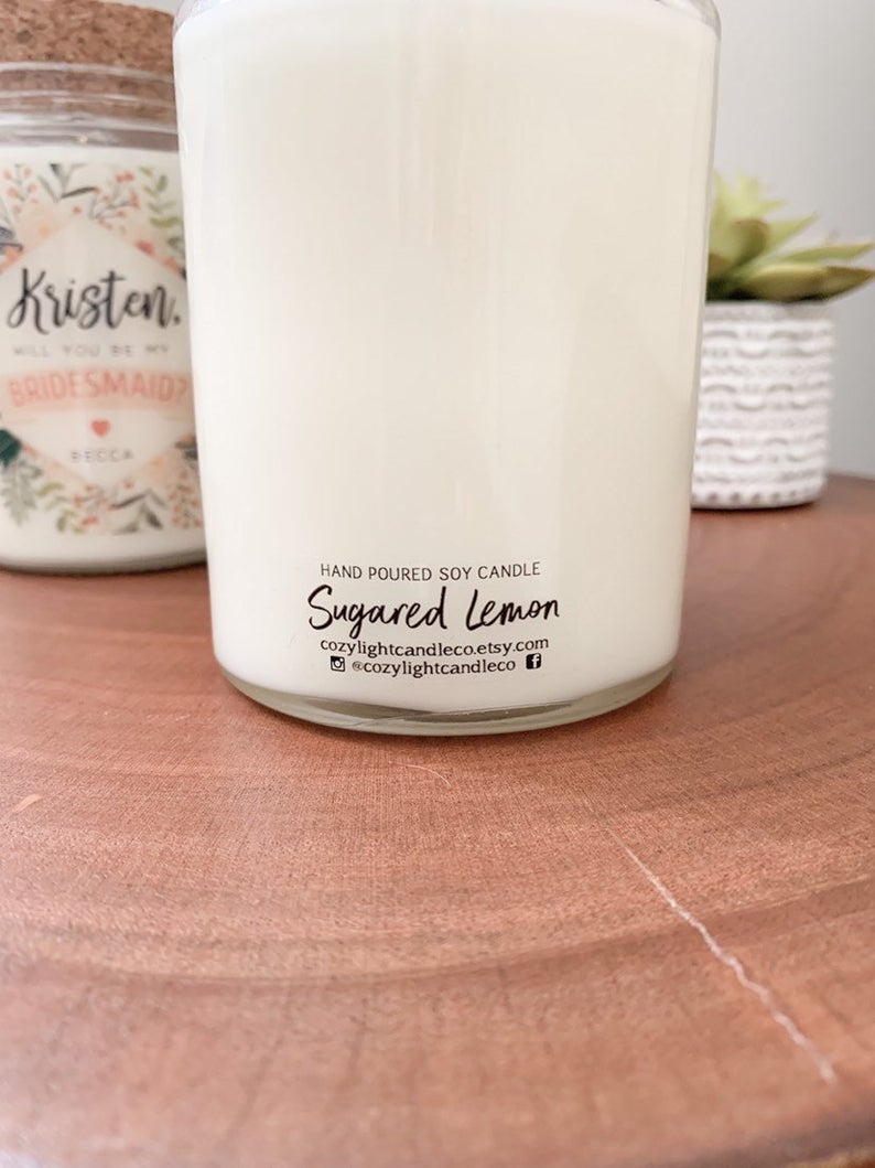 Personalized Bridesmaid Soy Candle