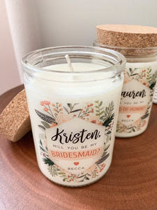 Personalized Bridesmaid Soy Candle